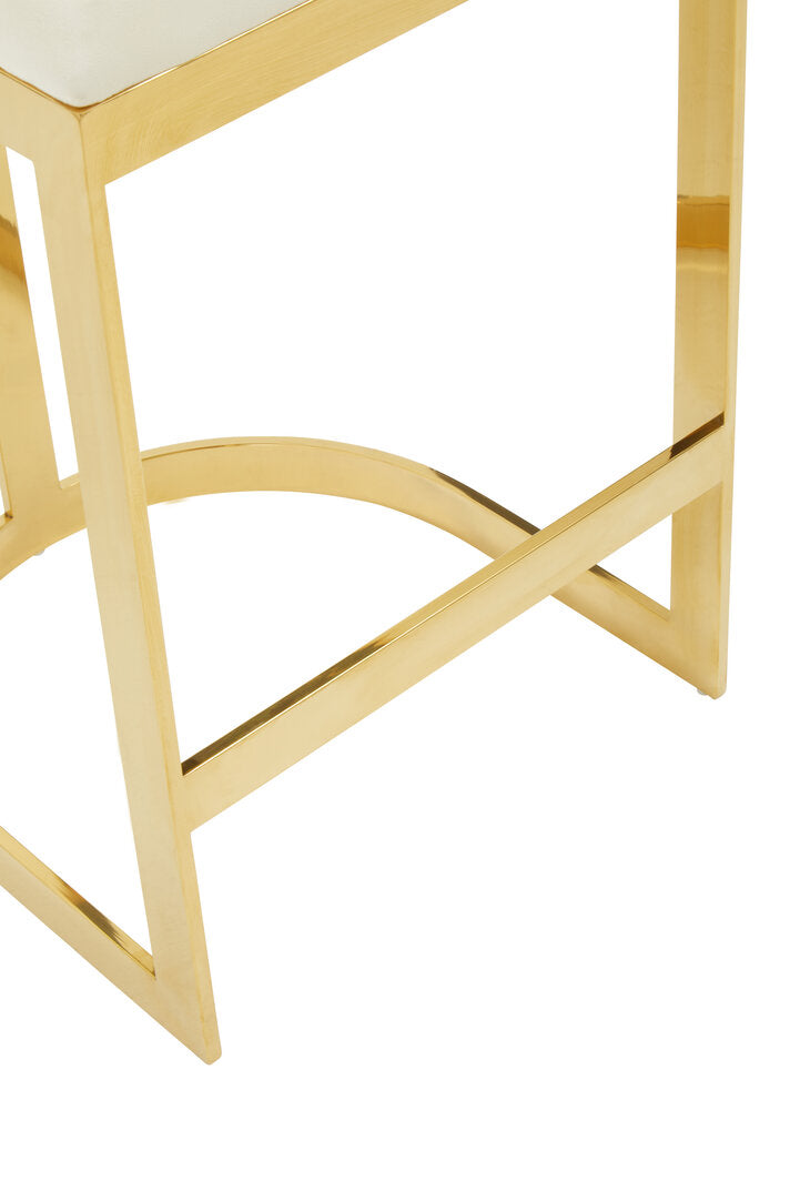 Senta Bar Chair - Gold & Ivory Velvet
