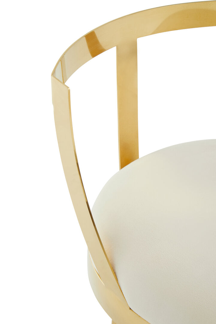 Senta Bar Chair - Gold & Ivory Velvet