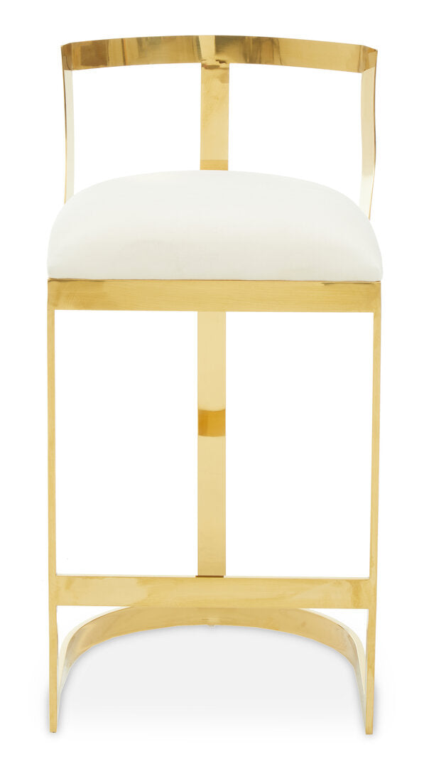 Senta Bar Chair - Gold & Ivory Velvet