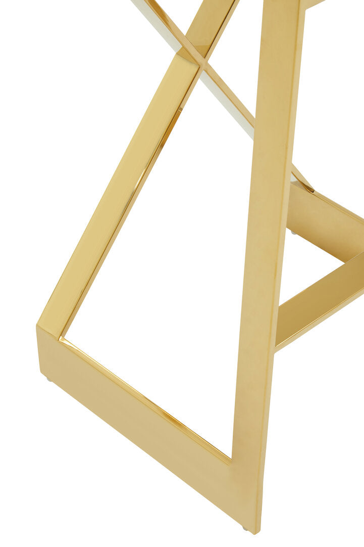 Senta Bar Stool - Gold & Black Velvet