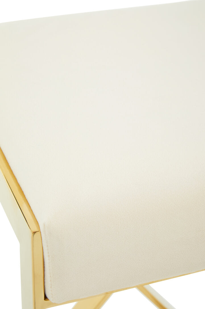 Senta Bar Stool - Gold & Ivory Velvet