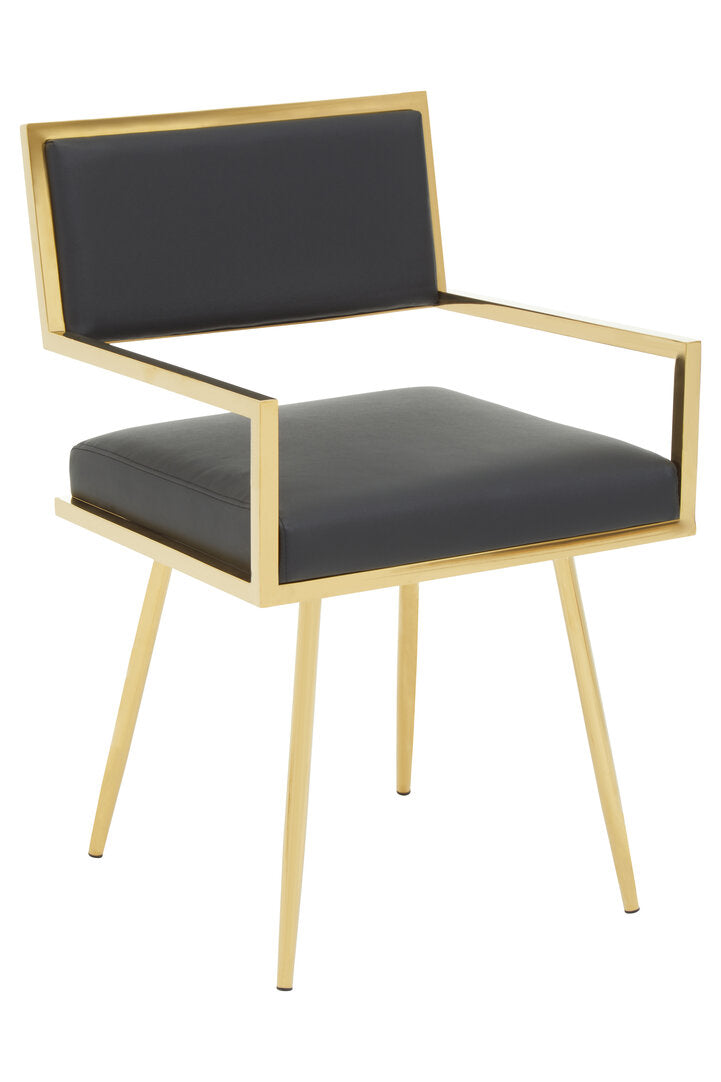 Olin Dining Chair - Faux Black Leather