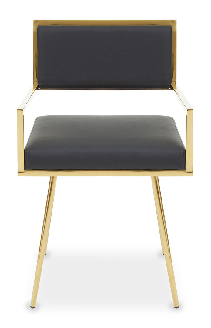 Olin Dining Chair - Faux Black Leather