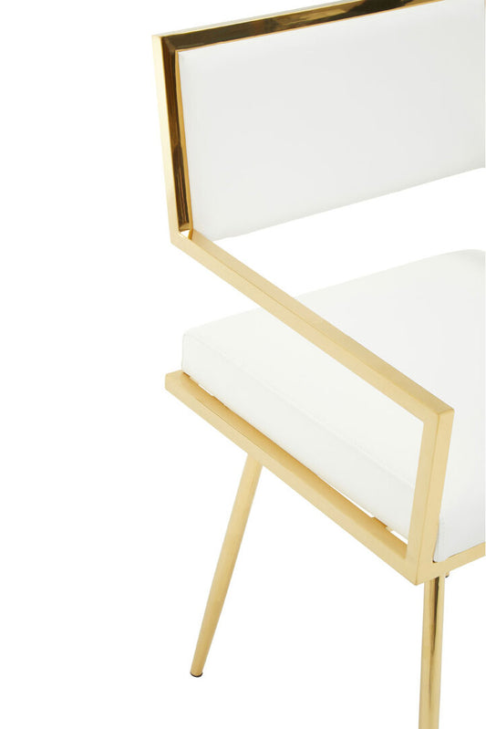 Olin Dining Chair - Faux Ivory Leather