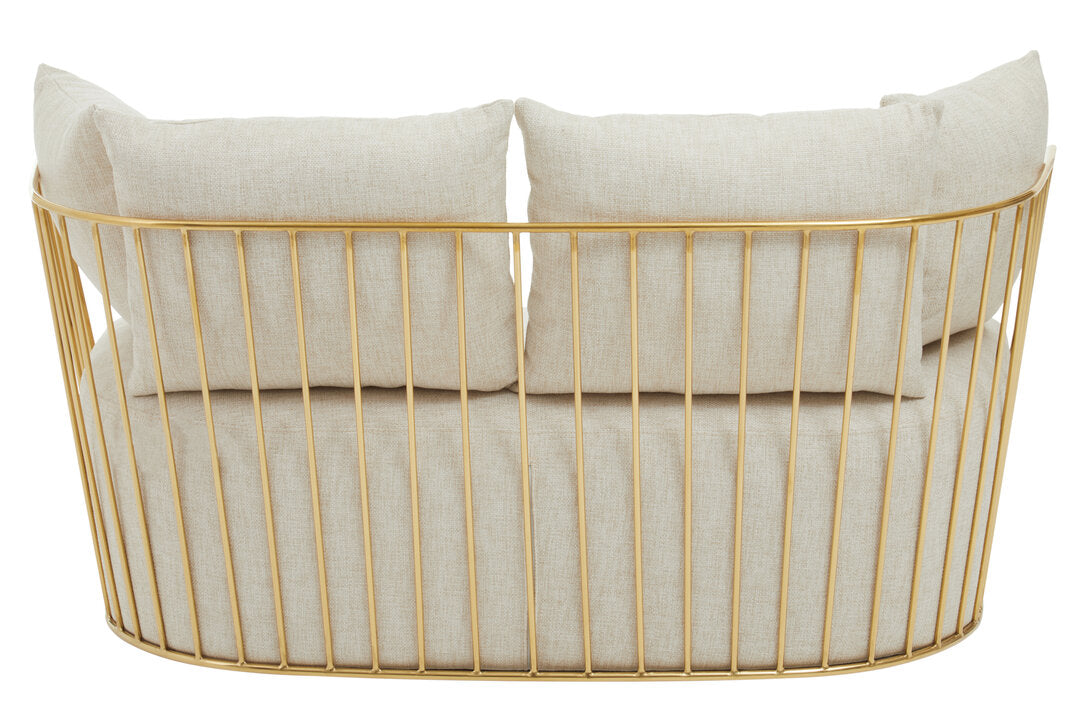 Senta 2 Seater Sofa - Natural & Gold