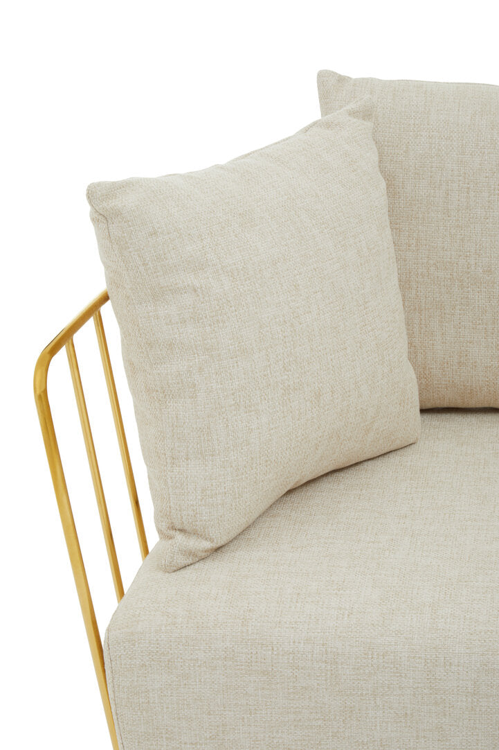 Senta 2 Seater Sofa - Natural & Gold