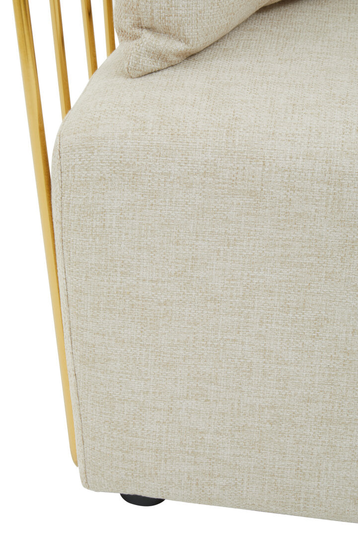 Senta 2 Seater Sofa - Natural & Gold