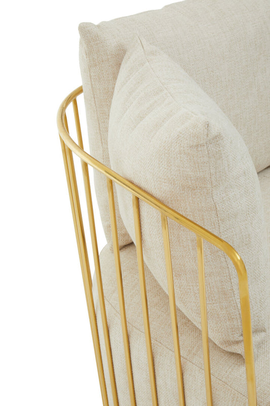 Senta 2 Seater Sofa - Natural & Gold