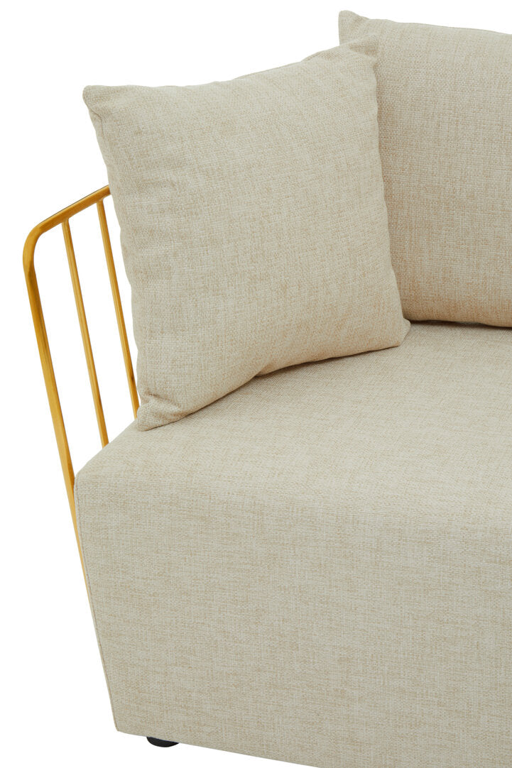 Senta 2 Seater Sofa - Natural & Gold