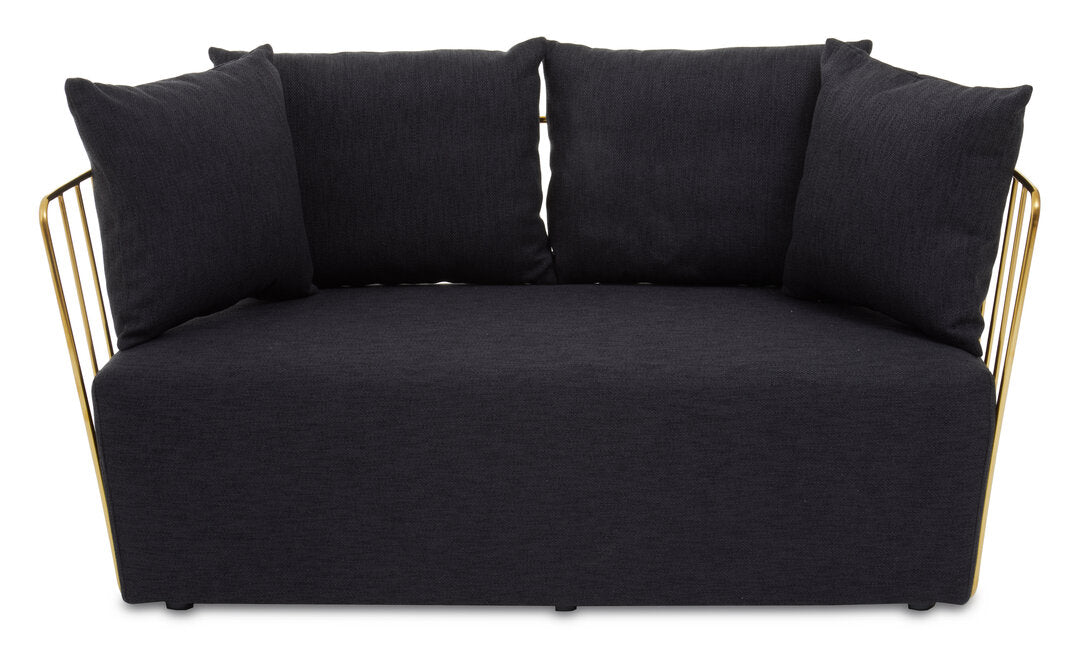 Senta 2 Seater Sofa - Black & Gold