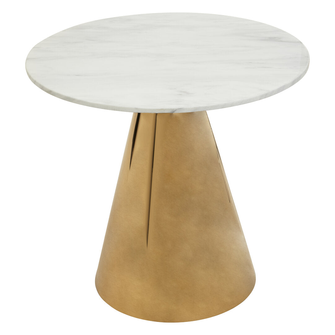 Mara Round Dining Table - White Marble & Gold