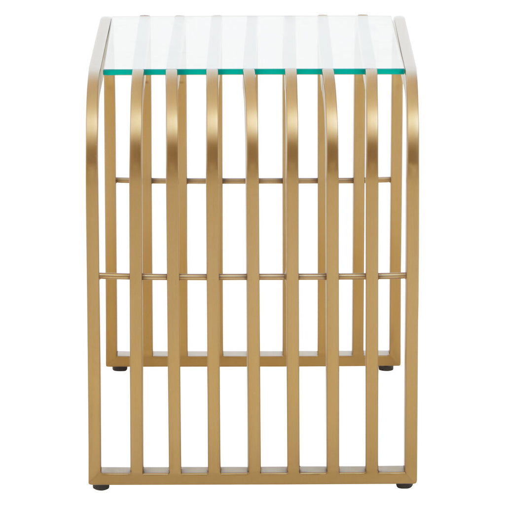 Conrad End Table - Matte Gold & Glass