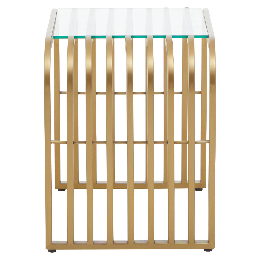 Conrad End Table - Matte Gold & Glass