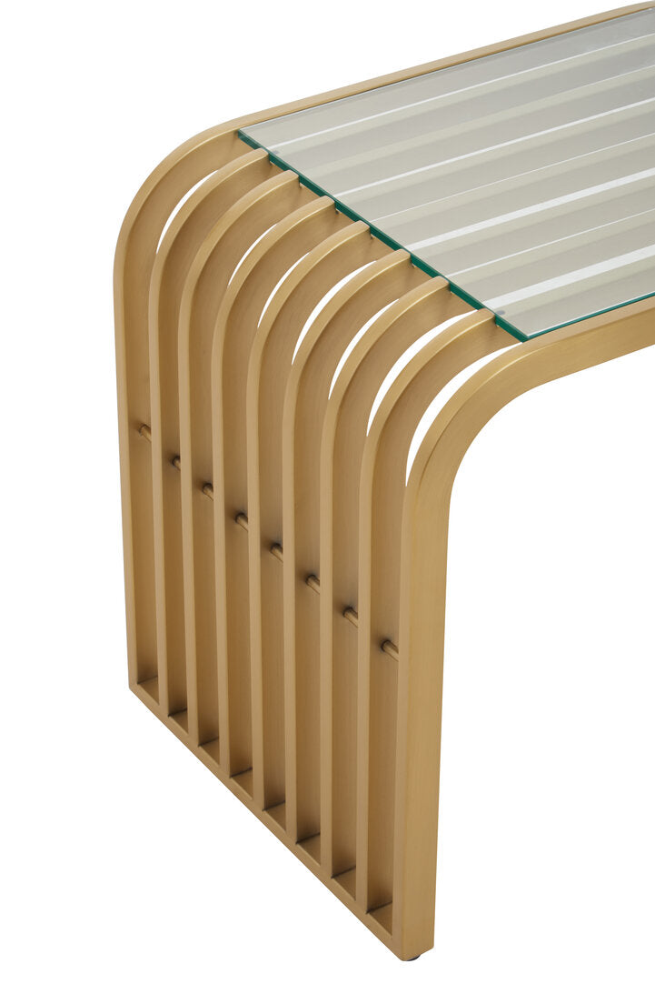 Conrad End Table - Matte Gold & Glass