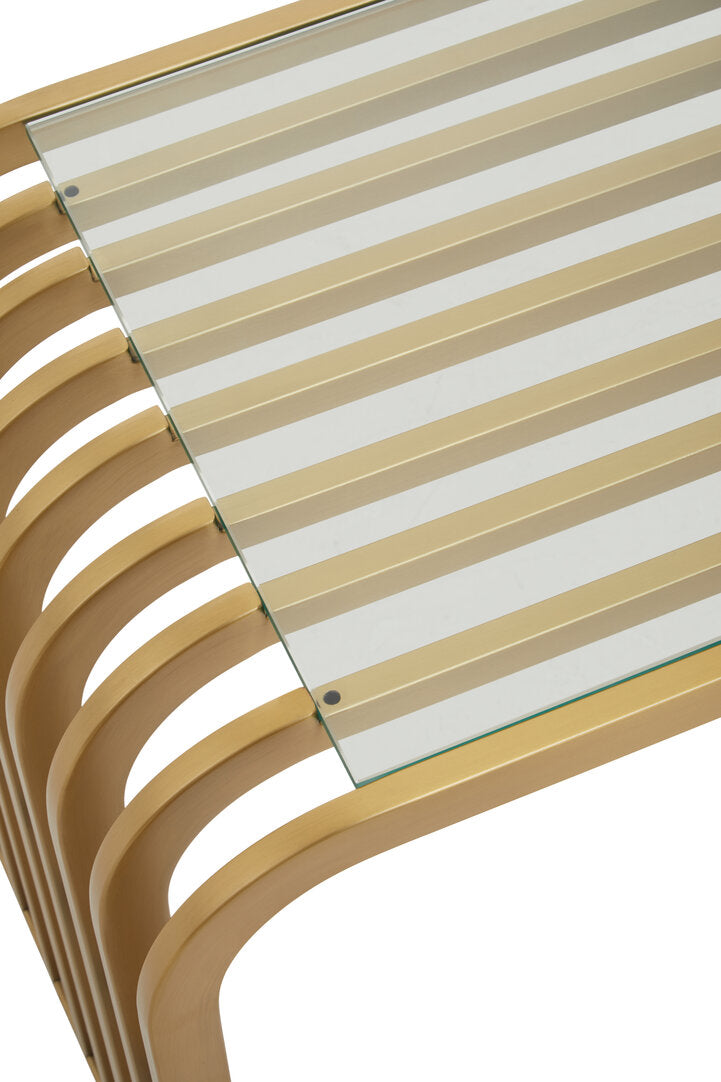 Conrad End Table - Matte Gold & Glass