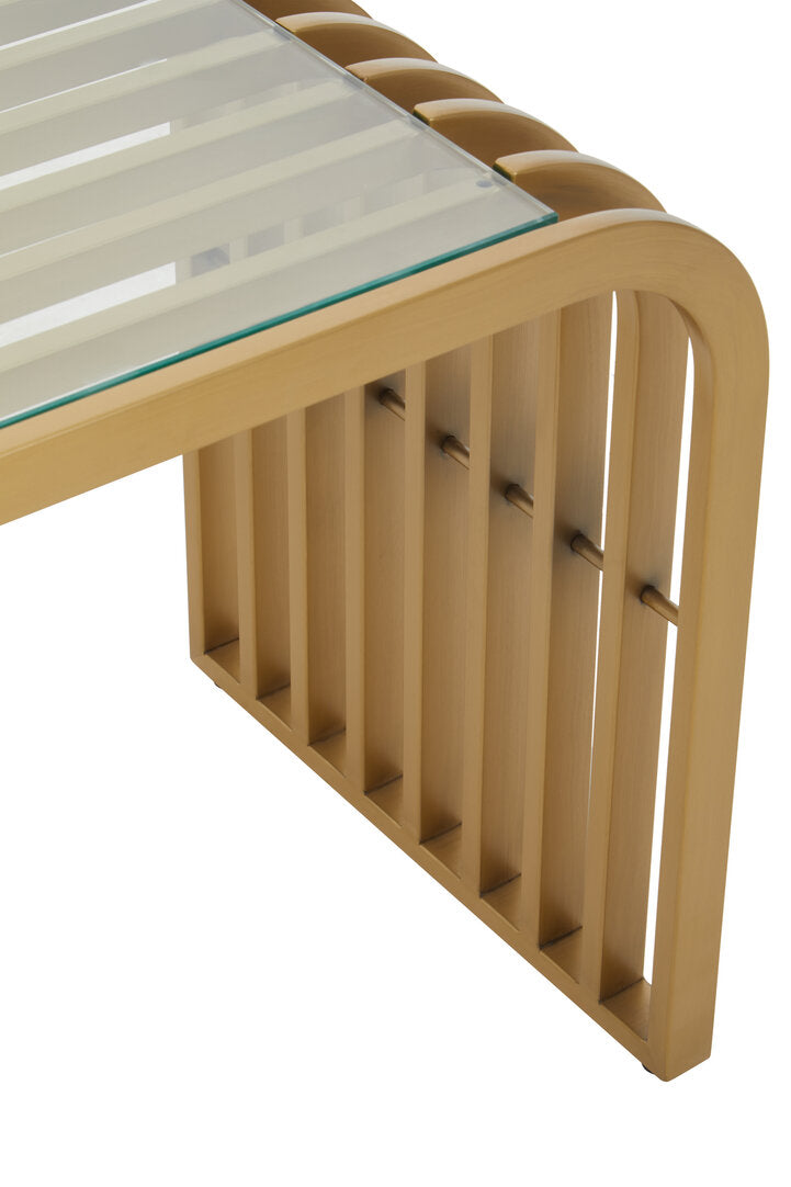 Conrad End Table - Matte Gold & Glass