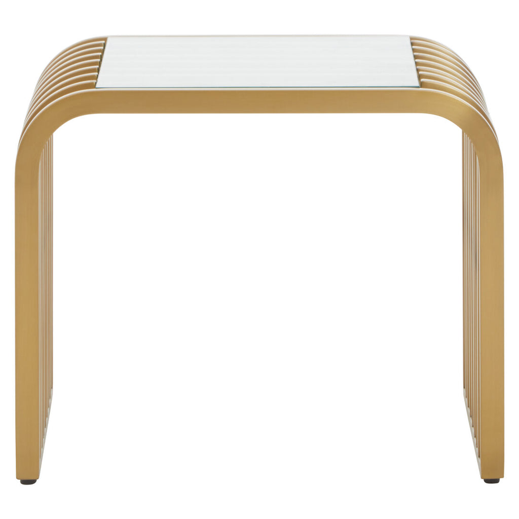 Conrad End Table - Matte Gold & Glass