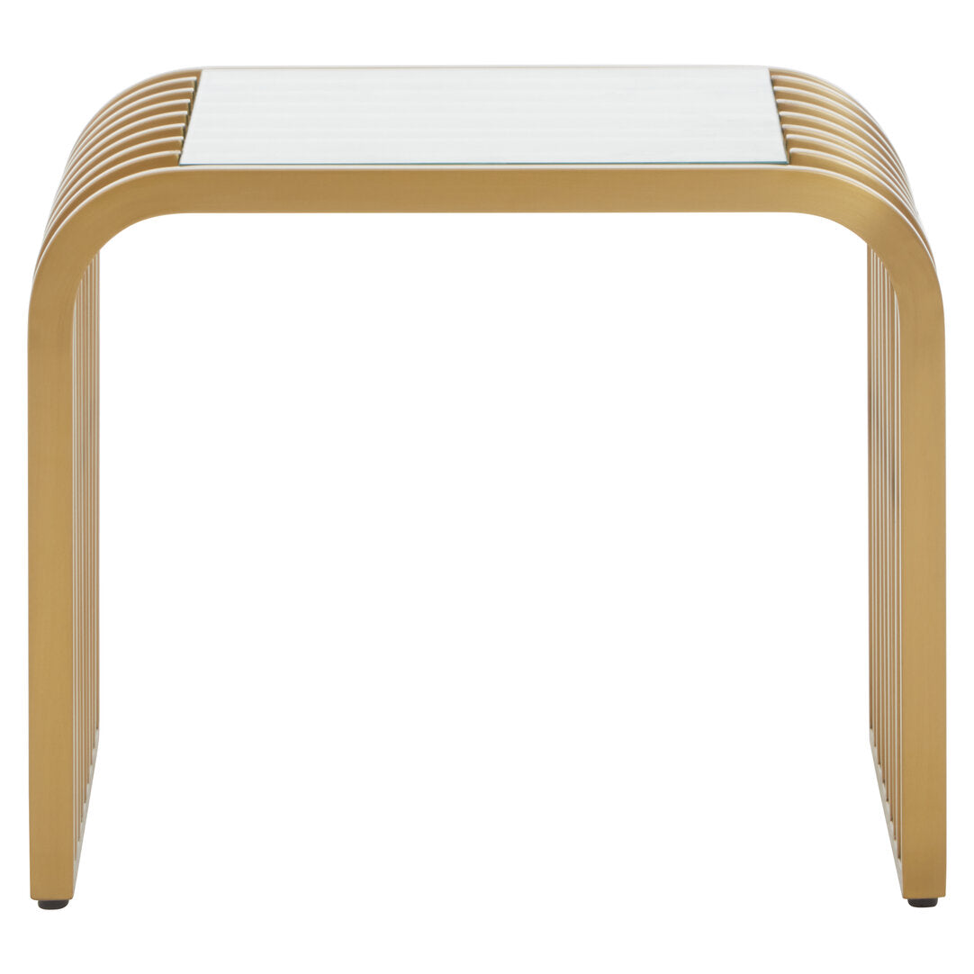 Conrad End Table - Matte Gold & Glass