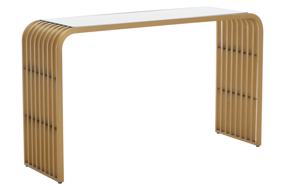 Conrad Console Table - Matte Gold & Glass
