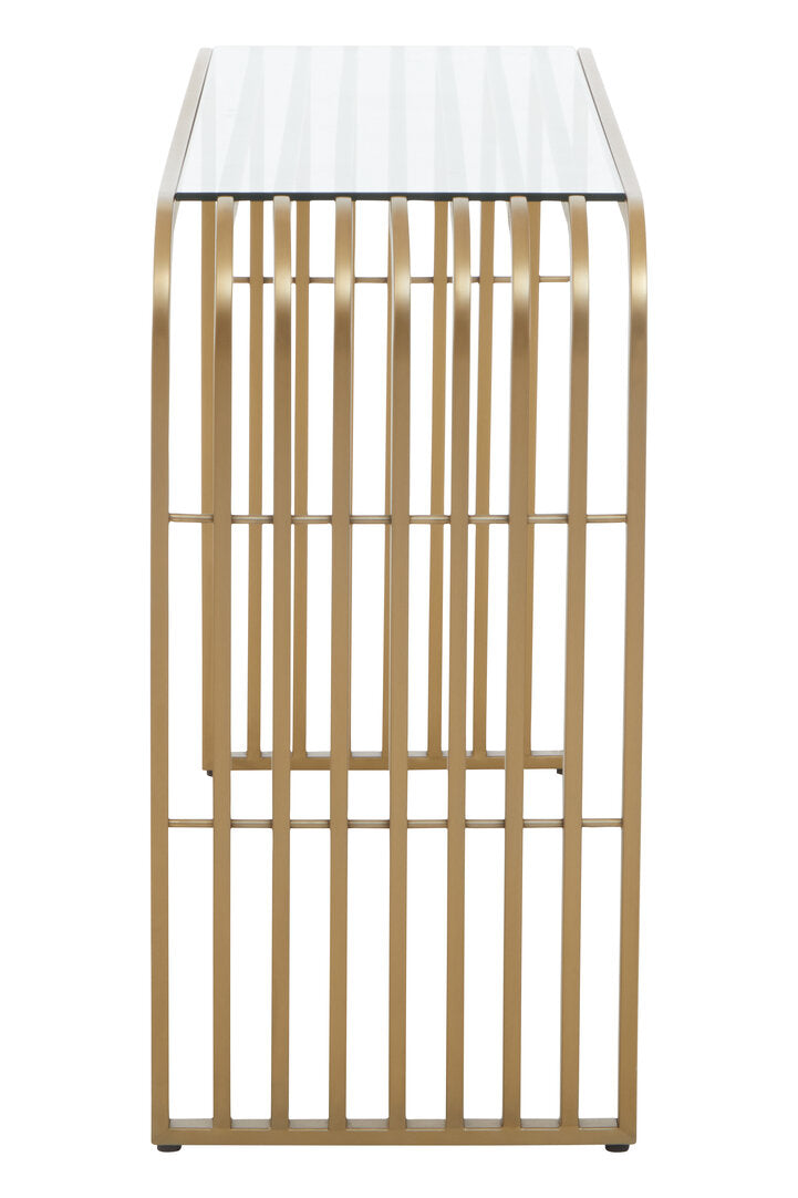 Conrad Console Table - Matte Gold & Glass