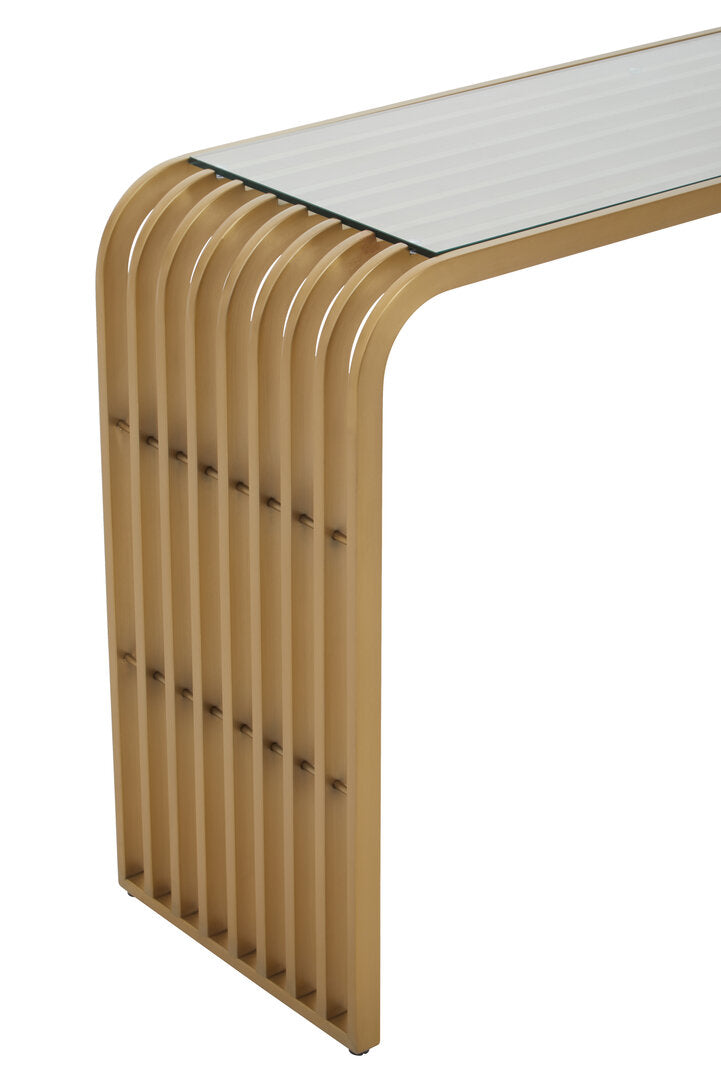 Conrad Console Table - Matte Gold & Glass