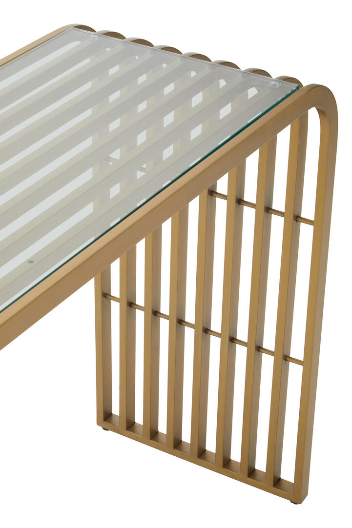 Conrad Console Table - Matte Gold & Glass