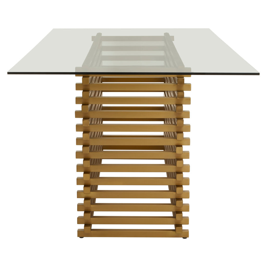 Conrad Dining Table - Matte Gold & Glass