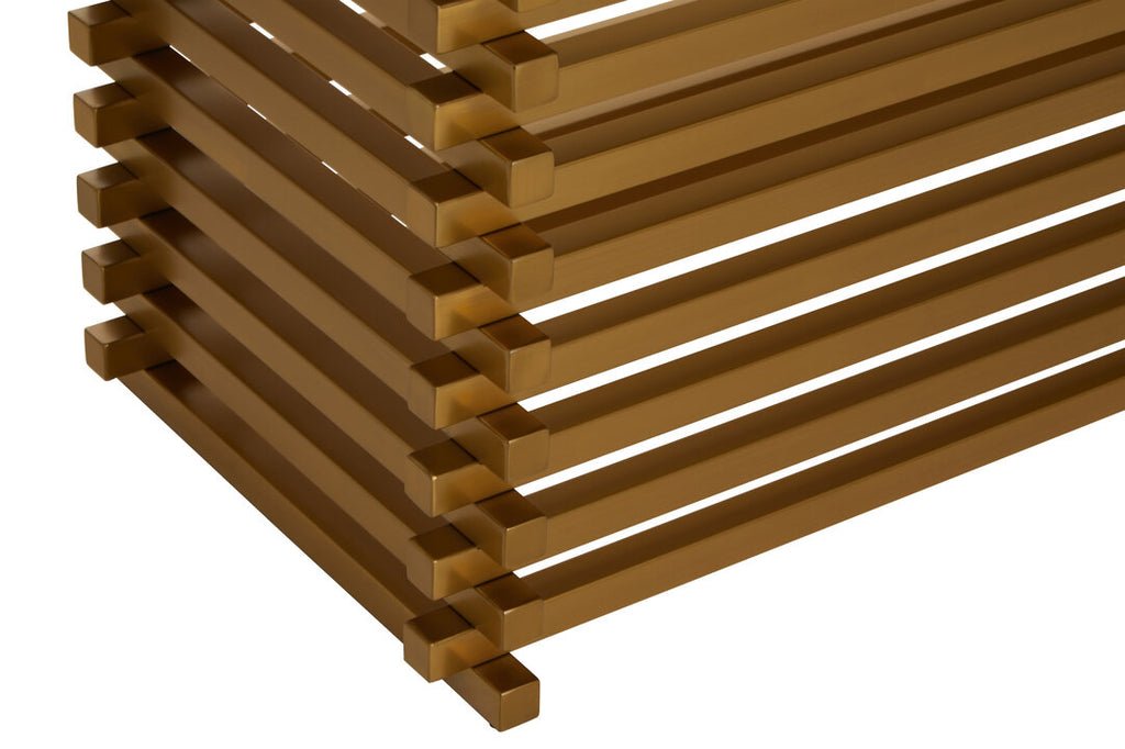 Conrad Dining Table - Matte Gold & Glass