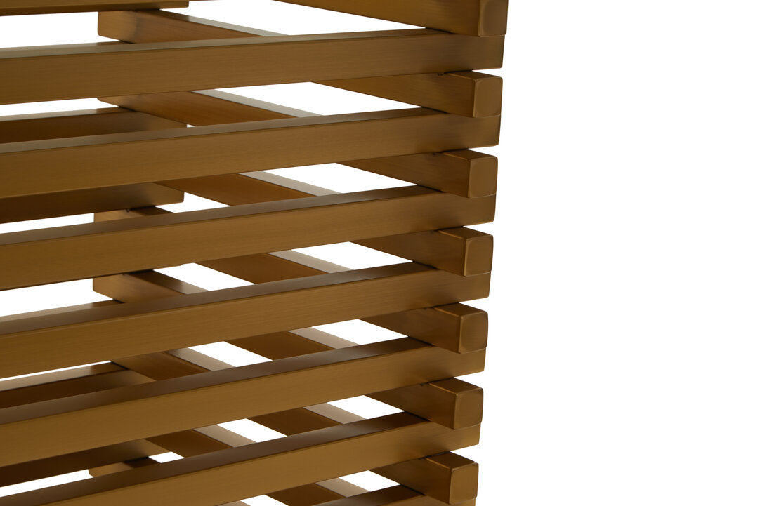 Conrad Dining Table - Matte Gold & Glass
