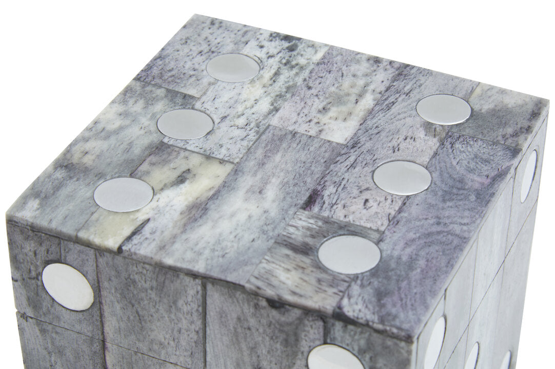 Jameson Grey Bone Dice Box with 5 Dice