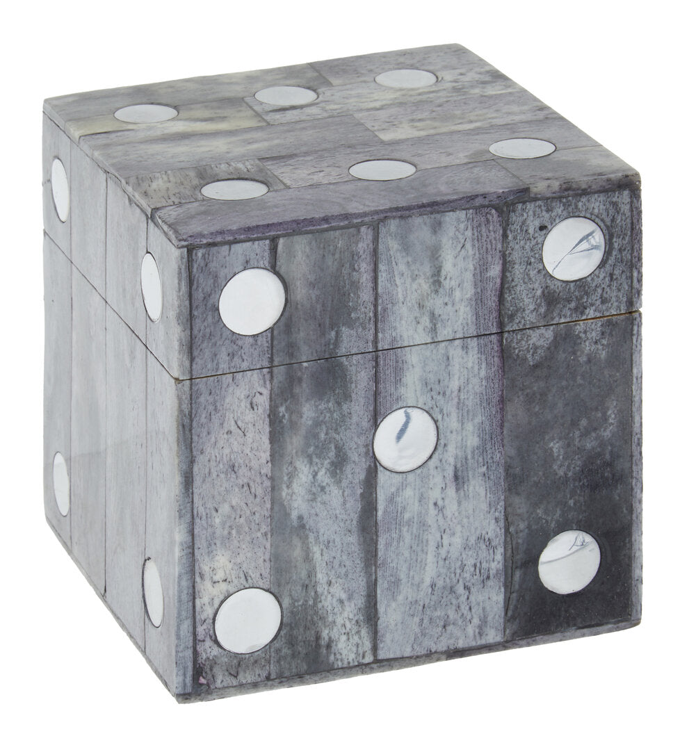 Jameson Grey Bone Dice Box with 5 Dice