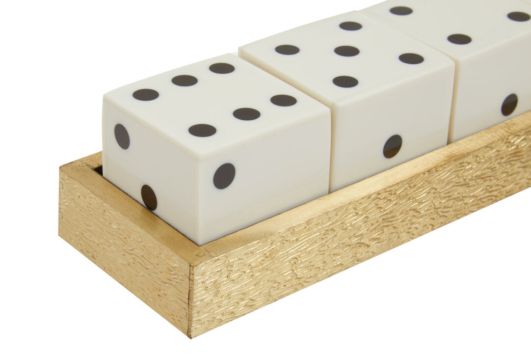 Dixon Dice Set - White & Gold