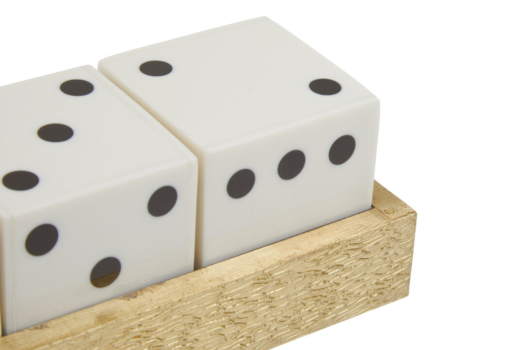 Dixon Dice Set - White & Gold