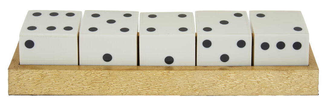 Dixon Dice Set - White & Gold