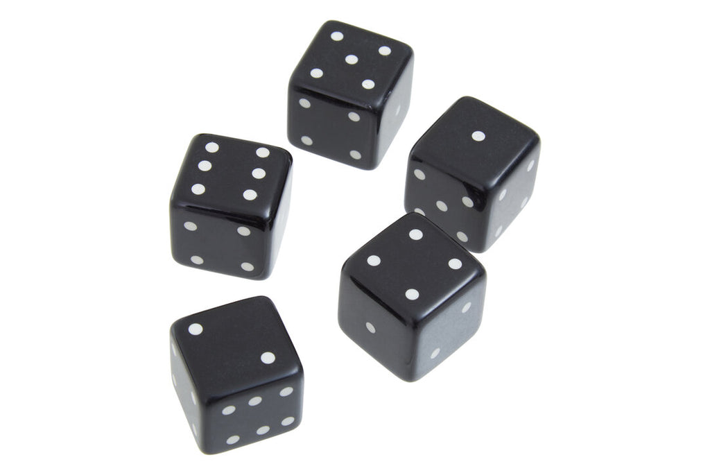 Dixon Dice Box with 5 Dice - Black & Gold