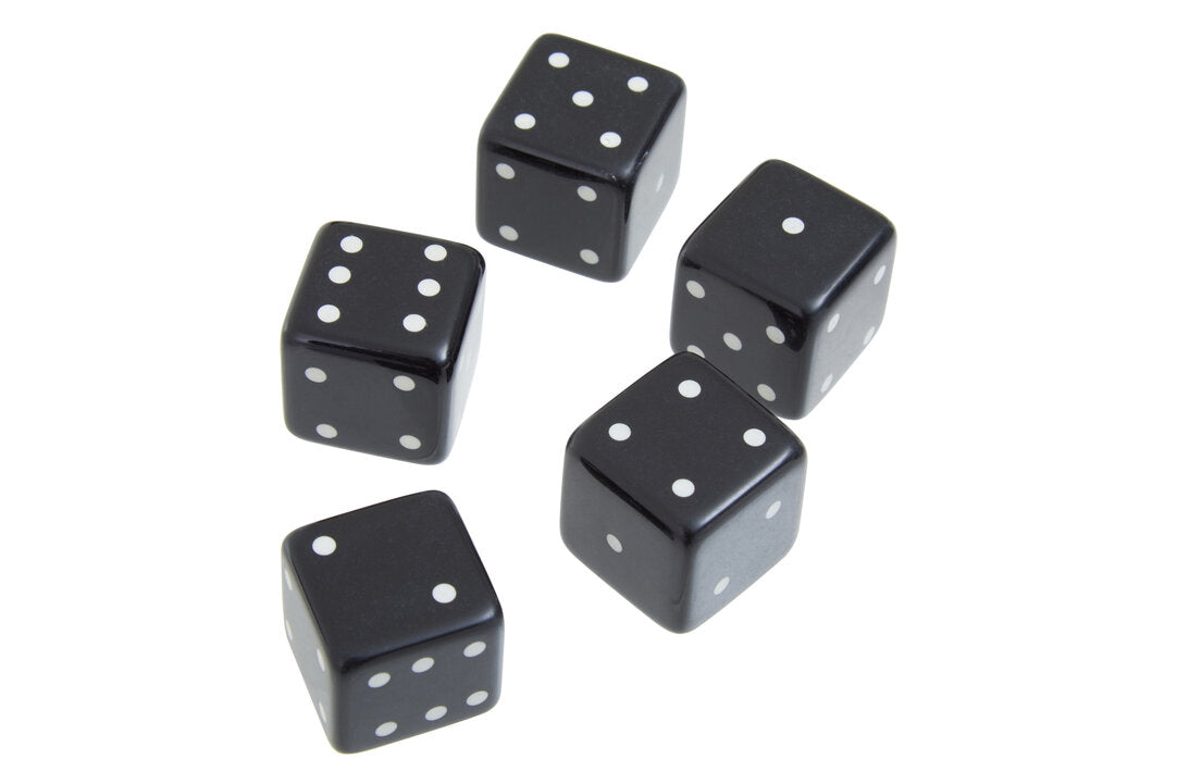 Dixon Dice Box with 5 Dice - Black & Gold