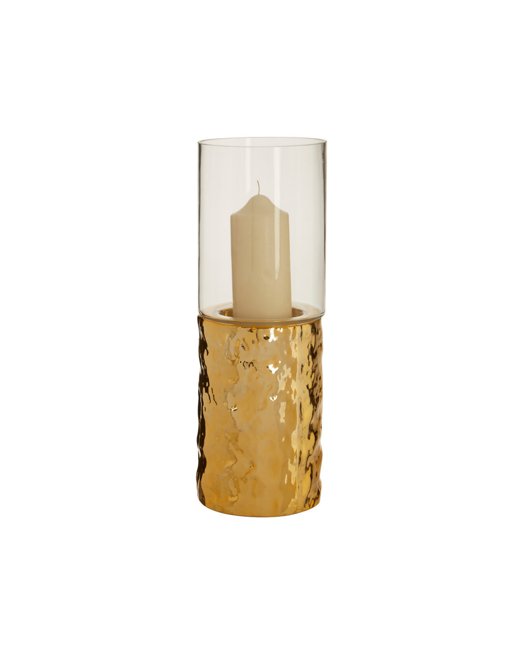 Rhea Pillar Candle Holder - Gold - Small
