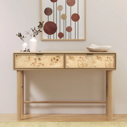 Urban Burl Two Drawer Console Table - Natural