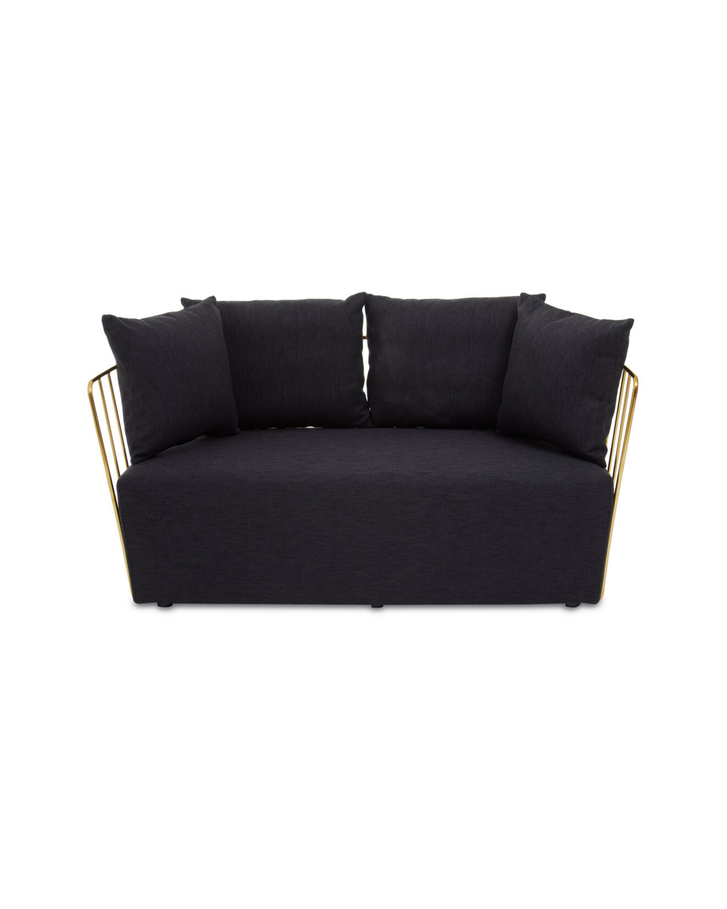 Senta 2 Seater Sofa - Black & Gold