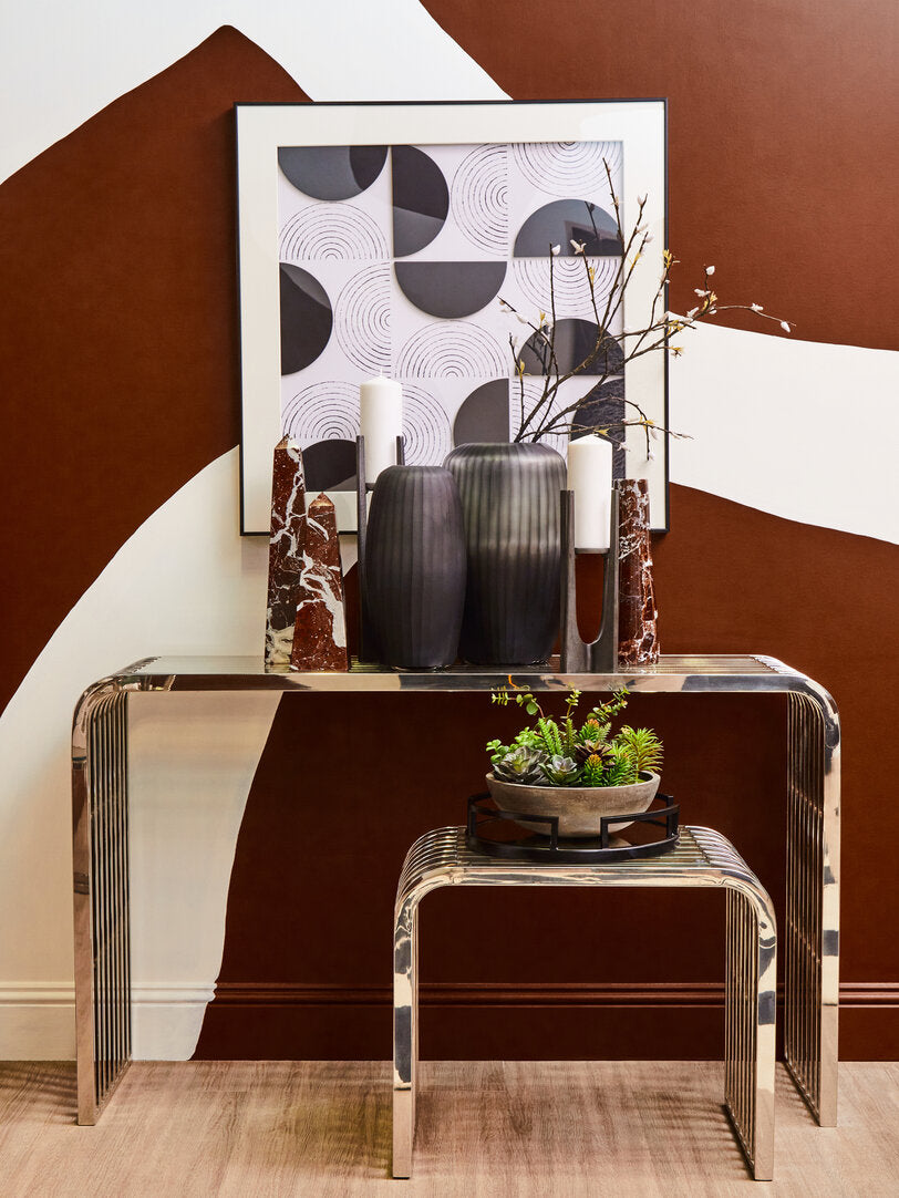 Conrad Console Table - Silver & Glass