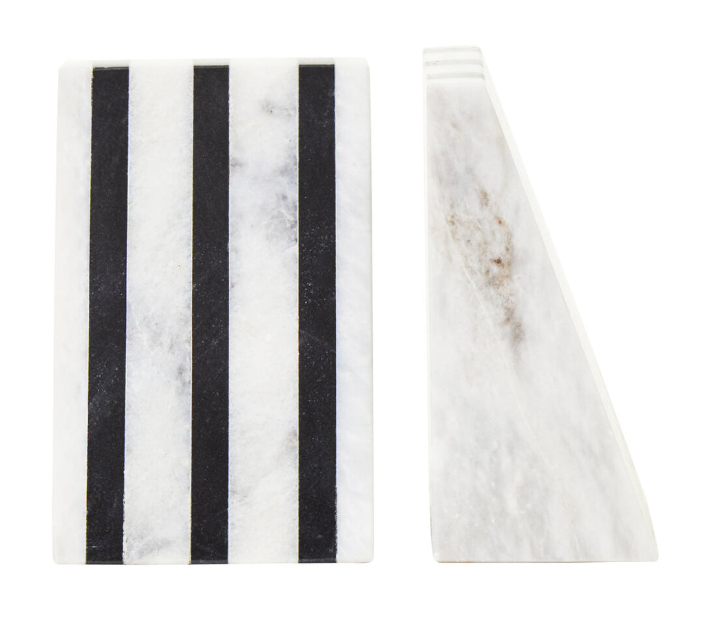 Seaway White Marble Bookends - Set of 2
