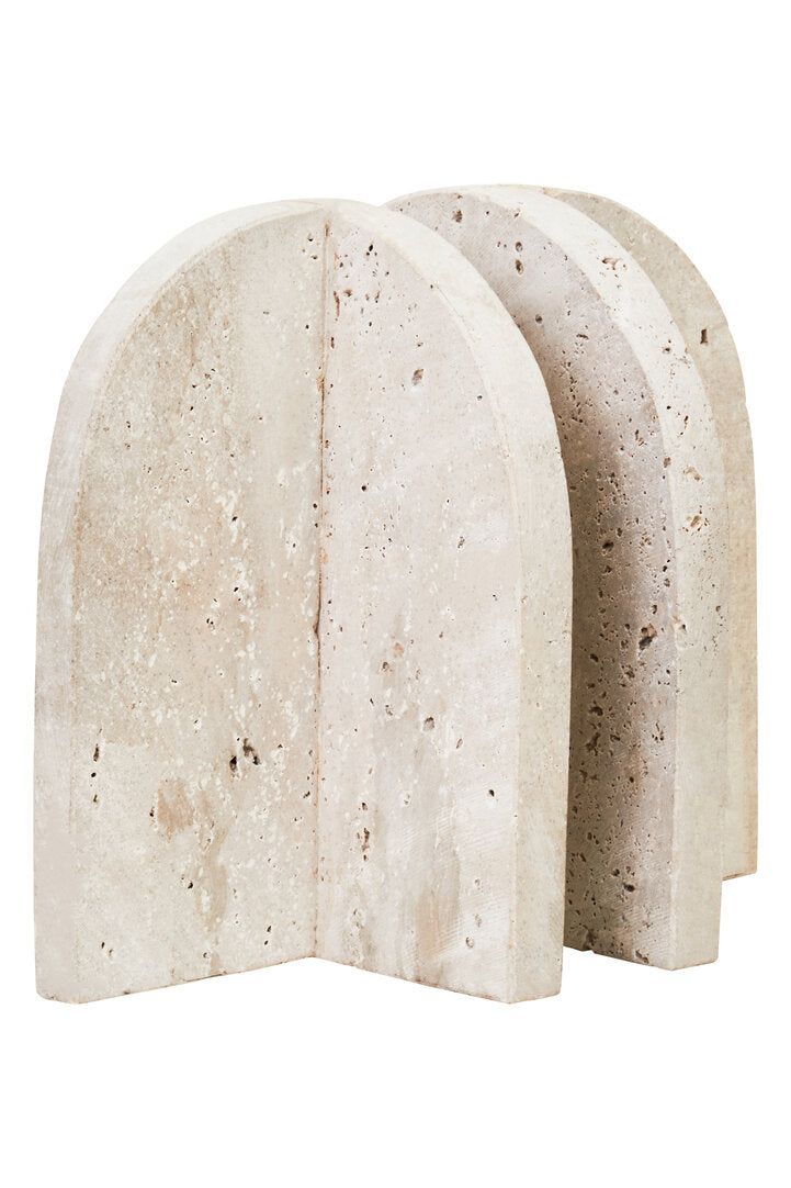 Halbrook Travertine Arched Bookends - Set of 2