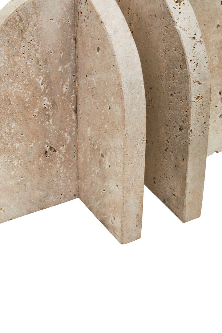 Halbrook Travertine Arched Bookends - Set of 2
