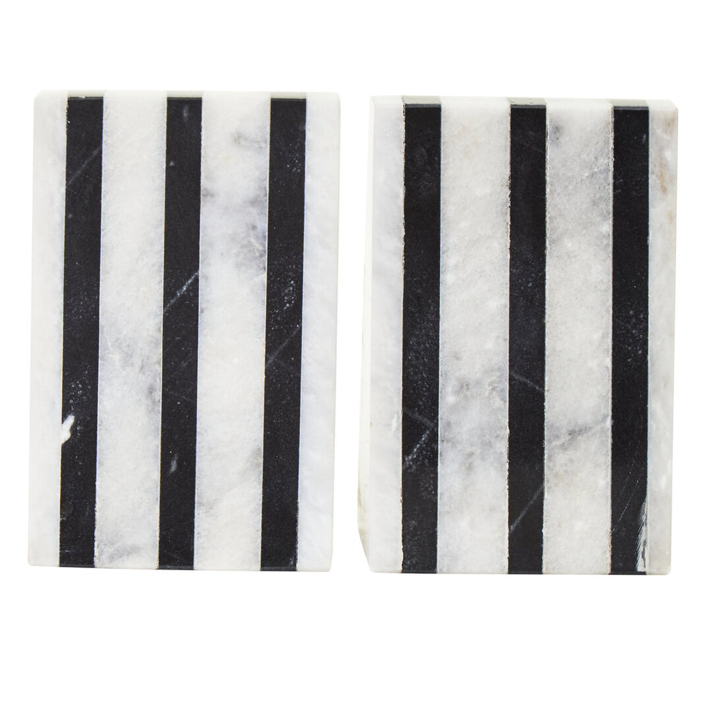 Seaway White Marble Bookends - Set of 2