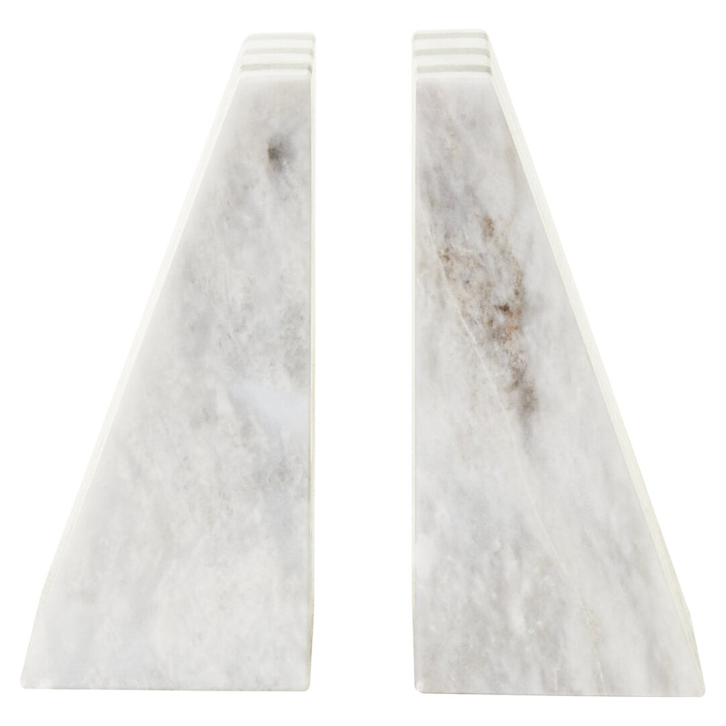 Seaway White Marble Bookends - Set of 2