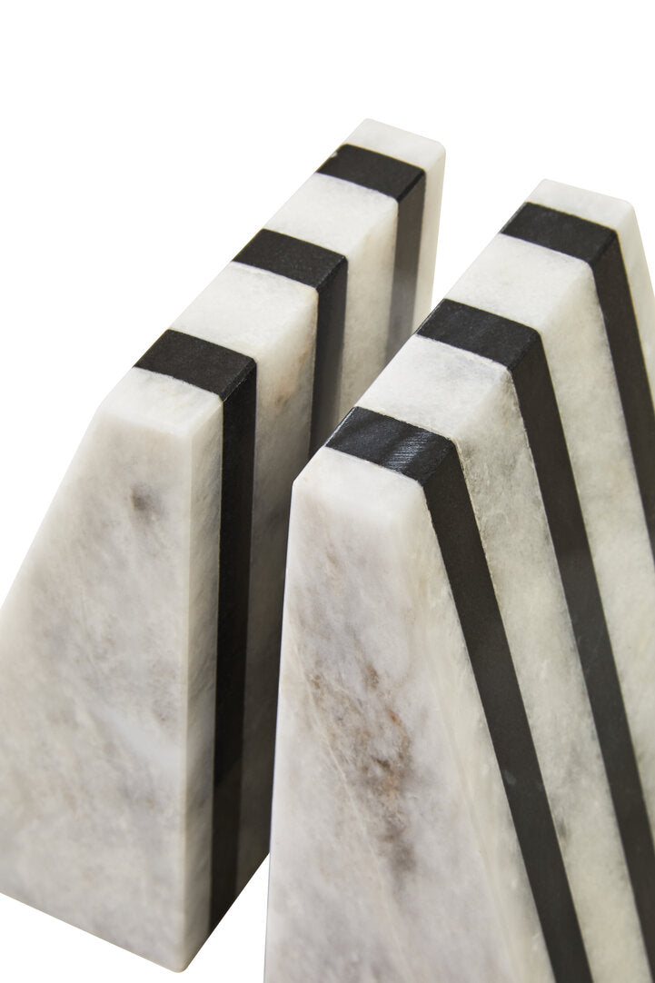 Seaway White Marble Bookends - Set of 2