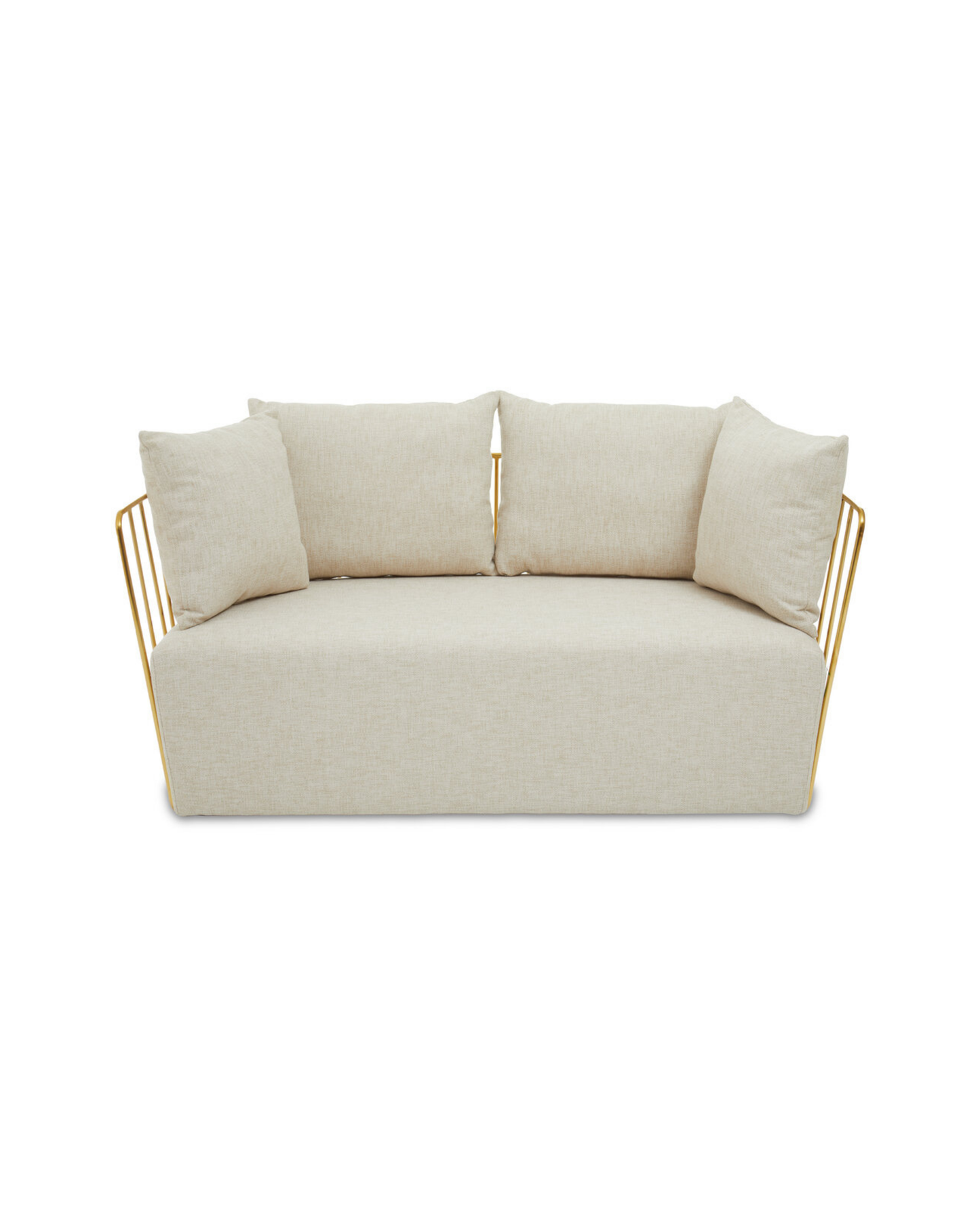 Senta 2 Seater Sofa - Natural & Gold
