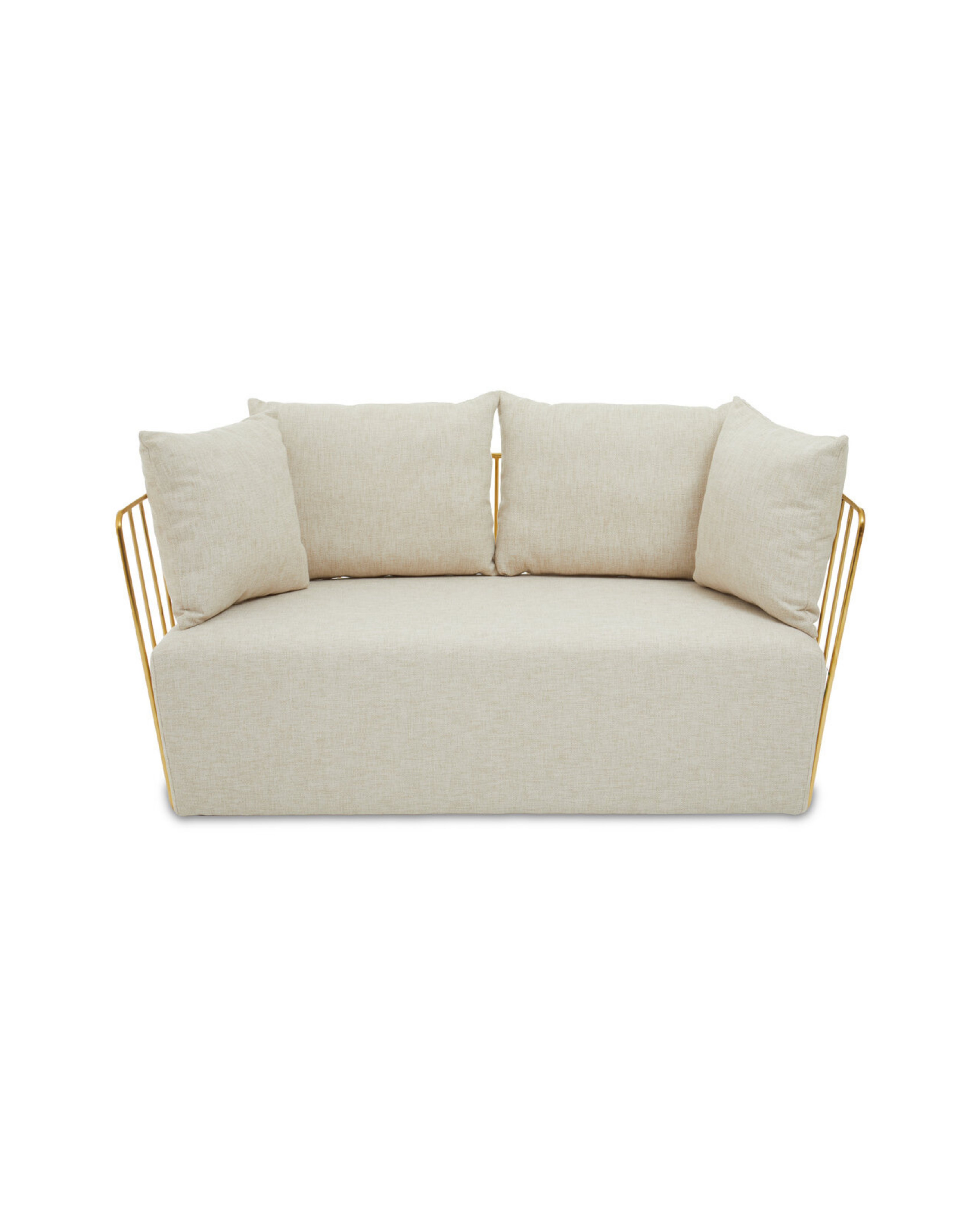 Senta 2 Seater Sofa - Natural & Gold
