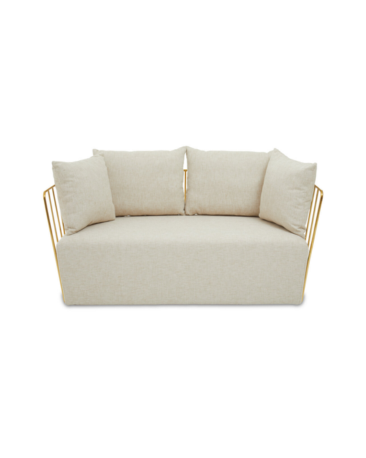 Senta 2 Seater Sofa - Natural & Gold