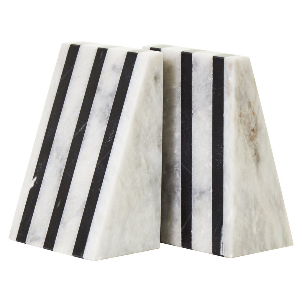 Seaway White Marble Bookends - Set of 2